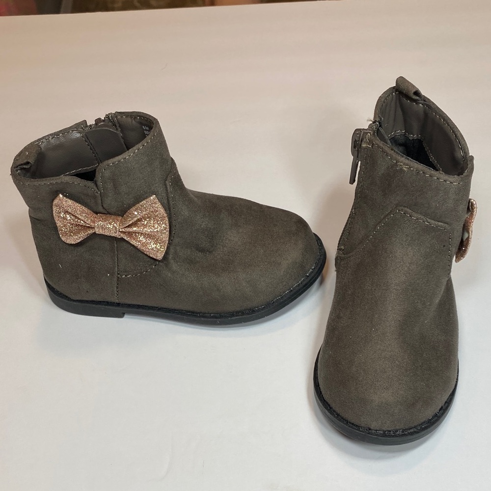 Okie Dokie Brown Boots with Glittery Bow NEW Little Delight